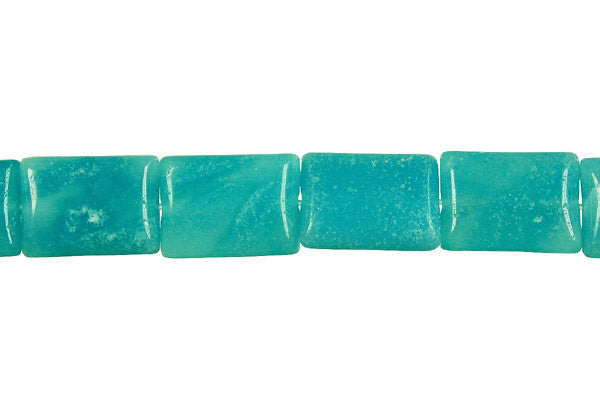 Amazonite Beads - Flat Rectangle (Dark) - 10x14mm - 16-inch - unbranded beads for jewelry making