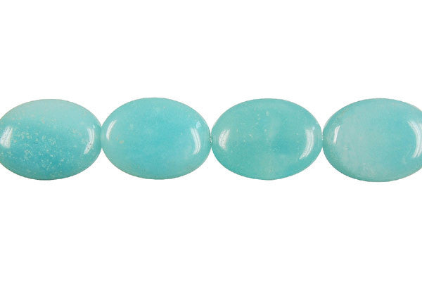 Amazonite Beads - Flat Oval (Dark) - 12x16mm - 16-inch - unbranded beads for jewelry making