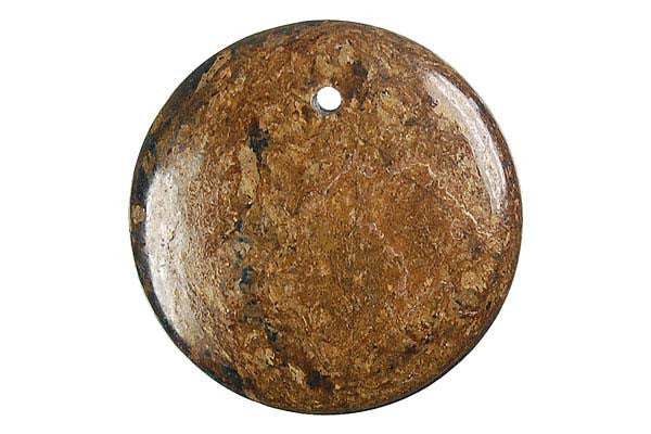 Bronzite Coin - 30x30mm - Piece - unbranded Bronzite pendant for jewelry making