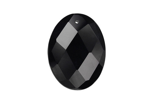 Black Onyx Faceted Flat Oval - 30x40mm - Piece - unbranded Black Onyx pendant for jewelry making