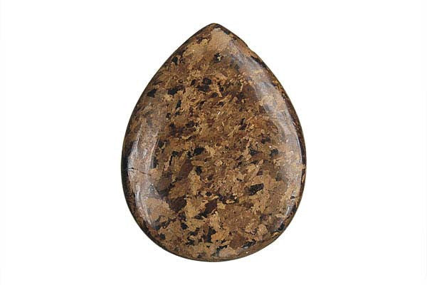 Bronzite Flat Briolette - 35x45mm - Piece - unbranded Bronzite pendant for jewelry making