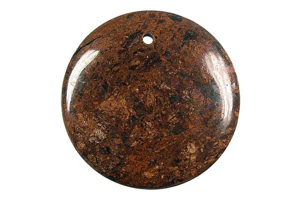 Bronzite Coin - 35x35mm - Piece - unbranded Bronzite pendant for jewelry making