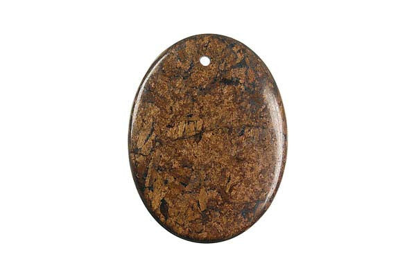 Bronzite Flat Oval - 30x40mm - Piece - unbranded Bronzite pendant for jewelry making