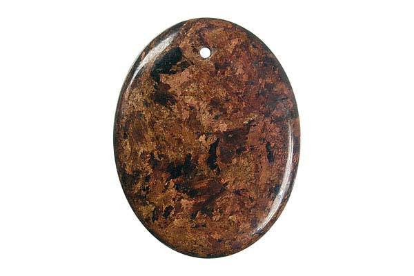 Bronzite Flat Oval - 35x45mm - Piece - unbranded Bronzite pendant for jewelry making