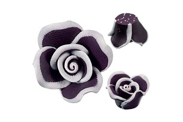 Poly Clay Flower (Dark Purple 406) - 18x18mm - Pack of 5 - unbranded Clay pendant for jewelry making