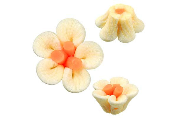Poly Clay Flower (Yellow 108) - 12x12mm - Pack of 10 - unbranded Clay pendant for jewelry making
