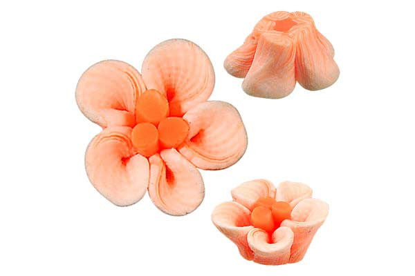 Poly Clay Flower (Orange 108) - 12x12mm - Pack of 10 - unbranded Clay pendant for jewelry making