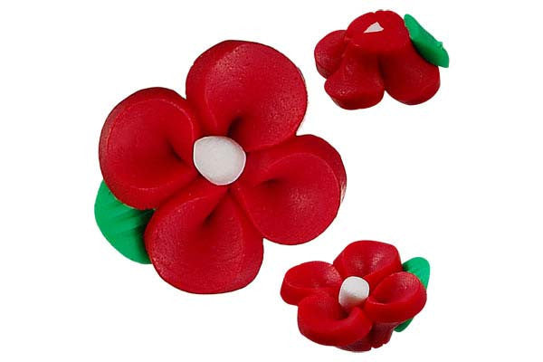 Poly Clay Flower (Red 107) - 12x12mm - Pack of 10 - unbranded Clay pendant for jewelry making