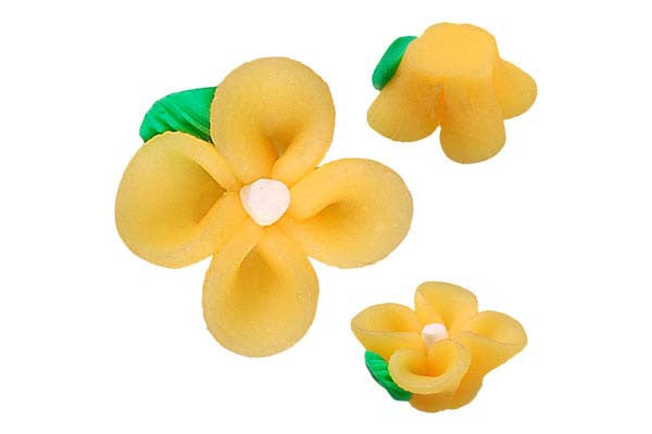 Poly Clay Flower (Yellow 107) - 12x12mm - Pack of 10 - unbranded Clay pendant for jewelry making