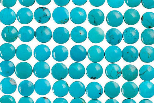 Turquoise (Stabilized) Coin Cabachon - 6x6mm - Pack of 10 - unbranded Turquoise (Stabilized) pendant for jewelry making