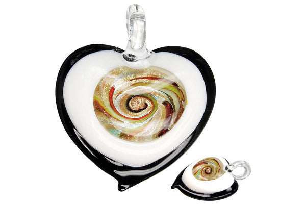 Lampwork Art Glass Heart Pendants - 46 Styles