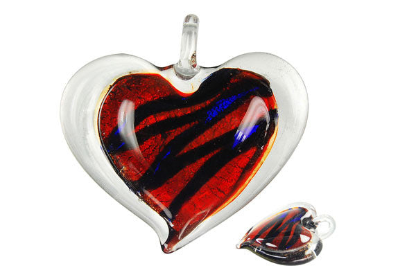 Lampwork Art Glass Heart Pendants - 46 Styles