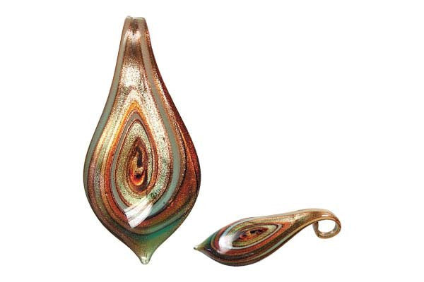 Lampwork Art Glass Smooth Leaf Pendants - 52 Styles