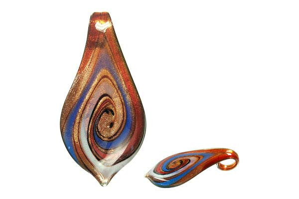 Lampwork Art Glass Smooth Leaf Pendants - 52 Styles