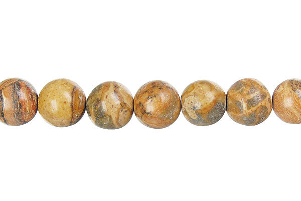 Picture Jasper Beads - New Picture Jasper Round - 12mm - 16-inch - unbranded beads for jewelry making