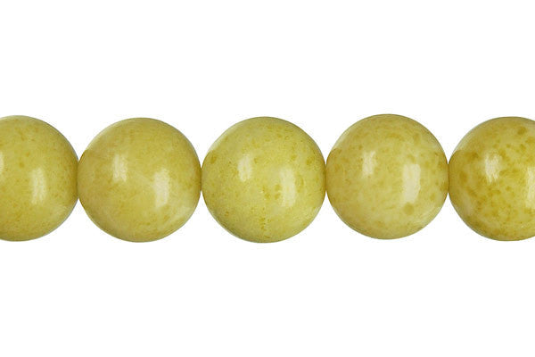 Lemon Jade Beads - Round - 14mm - 16-inch - unbranded beads for jewelry making