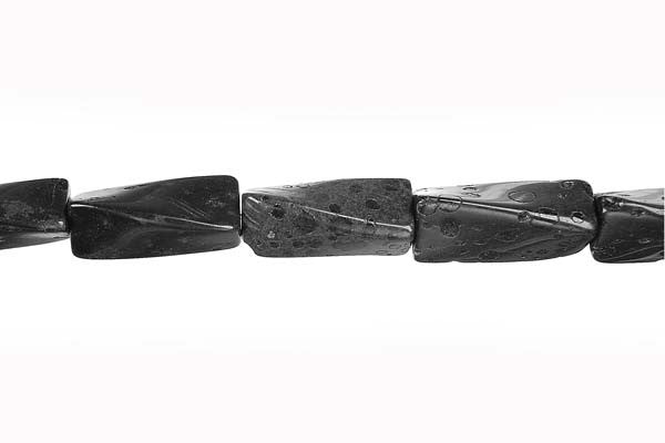 Black Leopardskin Jasper Beads - Twisted Triangle - 8x20mm - 16-inch - unbranded beads for jewelry making