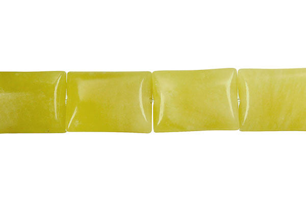 Olive Jade Beads - Light) Flat Rectangle - 10x14mm - 16-inch - unbranded beads for jewelry making