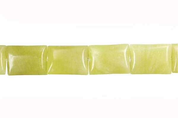 Olive Jade Beads - Light) Flat Rectangle (B) - 10x14mm - 16-inch - unbranded beads for jewelry making