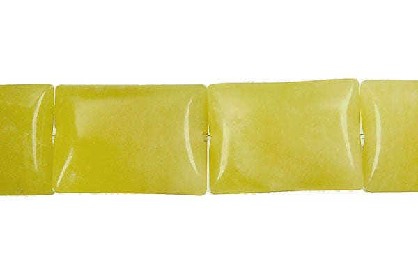 Olive Jade Beads - Light) Flat Rectangle - 13x18mm - 16-inch - unbranded beads for jewelry making