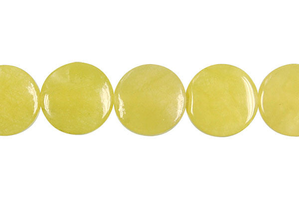 Olive Jade Beads - Light) Coin - 12x12mm - 16-inch - unbranded beads for jewelry making