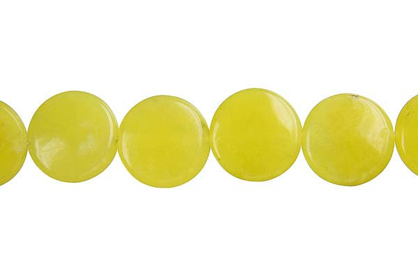 Olive Jade Beads - Light) Coin (A) - 12x12mm - 16-inch - unbranded beads for jewelry making