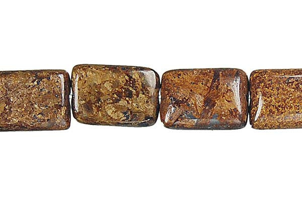 Bronzite Beads - Flat Rectangle - 12x16mm - 16-inch - unbranded beads for jewelry making