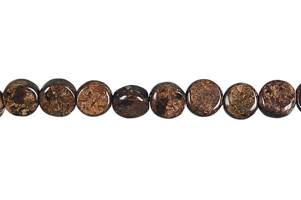 Bronzite Beads - Coin - 6x6mm - 16-inch - unbranded beads for jewelry making