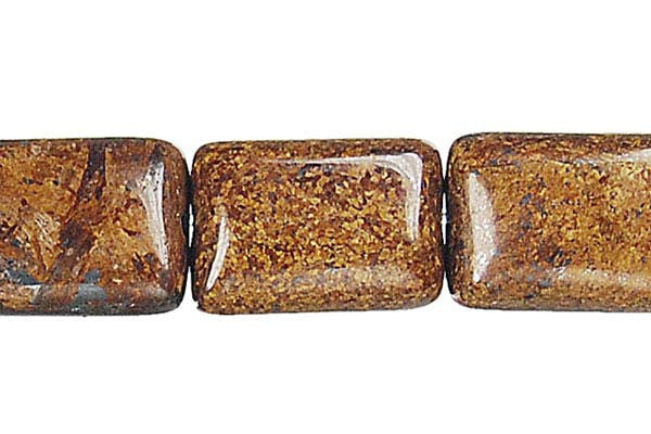 Bronzite Beads - Flat Rectangle - 15x20mm - 16-inch - unbranded beads for jewelry making