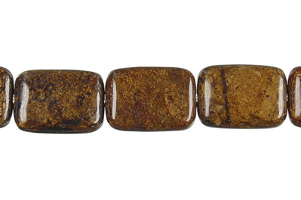 Bronzite Beads - Flat Rectangle - 13x18mm - 16-inch - unbranded beads for jewelry making