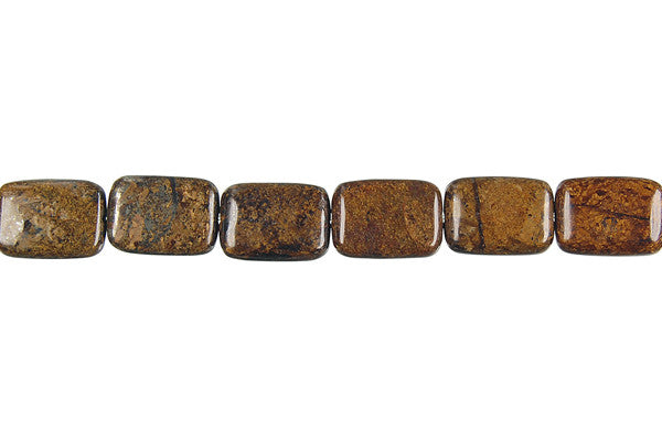 Bronzite Beads - Flat Rectangle - 8x10mm - 16-inch - unbranded beads for jewelry making