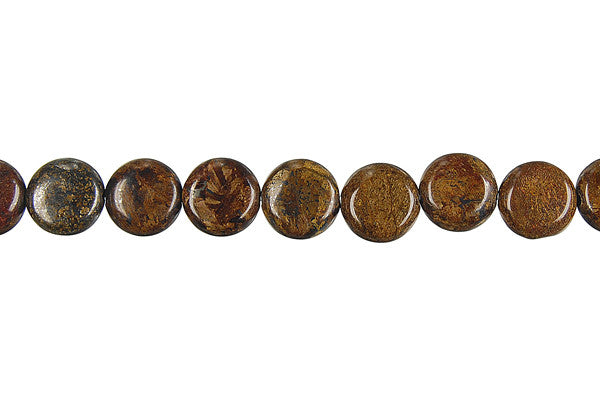 Bronzite Beads - Coin - 8x8mm - 16-inch - unbranded beads for jewelry making