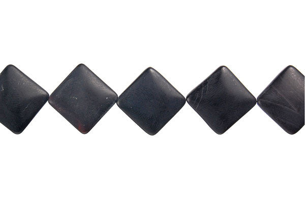 Matte Black Onyx Beads - diamond square - 14x14mm - 16-inch - unbranded beads for jewelry making