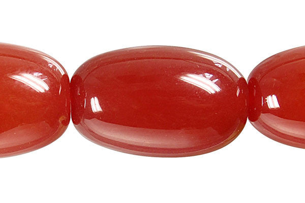 Red Agate Beads - Rice (Dark) - 18x30mm - 14-15-inch - unbranded beads for jewelry making