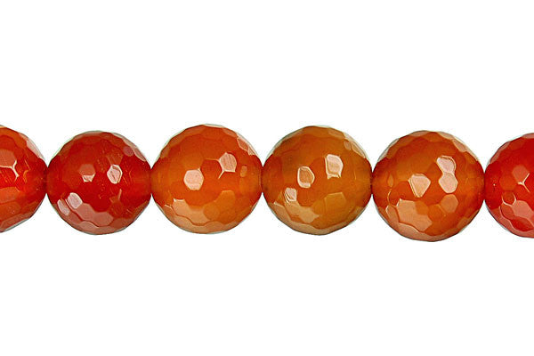 Red Agate Beads - Faceted Round - 10mm - 16-inch - unbranded beads for jewelry making
