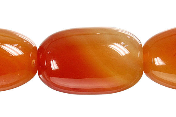 Red Agate Beads - Rice - 18x30mm - 14-15-inch - unbranded beads for jewelry making