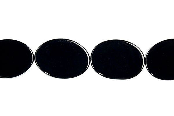 Black Onyx Beads - AAA) Mirror Oval - 10x14mm - 16-inch - unbranded beads for jewelry making