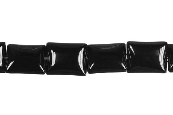Black Onyx Beads - AAA) Flat Rectangle - 10x14mm - 16-inch - unbranded beads for jewelry making