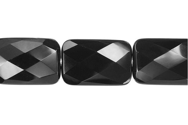Black Onyx Beads - AAA) Faceted Rectangle - 20x30mm - 16-inch - unbranded beads for jewelry making