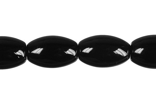 Black Onyx Beads - AAA) Rice - 10x20mm - 16-inch - unbranded beads for jewelry making
