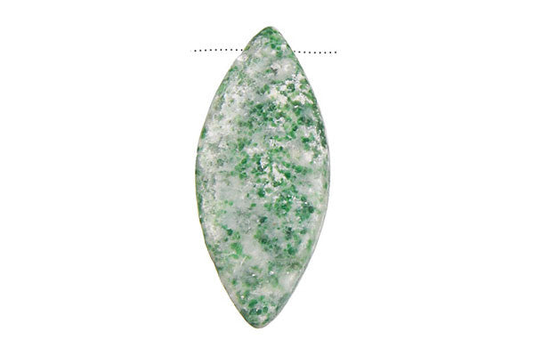 Green Spot Agate Beads - Marquise - 20x45mm - 8-inch - unbranded beads for jewelry making
