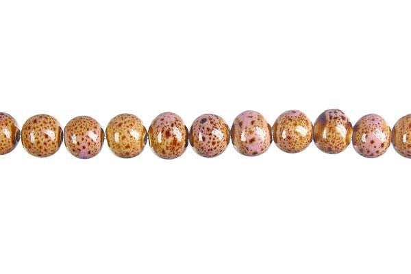 Porcelain Ceramic Beads - Round (Pink) - 8mm - 14-15-inch - unbranded beads for jewelry making