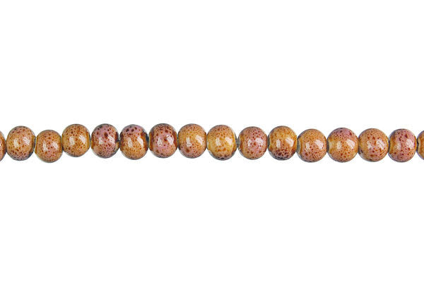 Porcelain Ceramic Beads - Round (Pink) - 6mm - 14-inch - unbranded beads for jewelry making