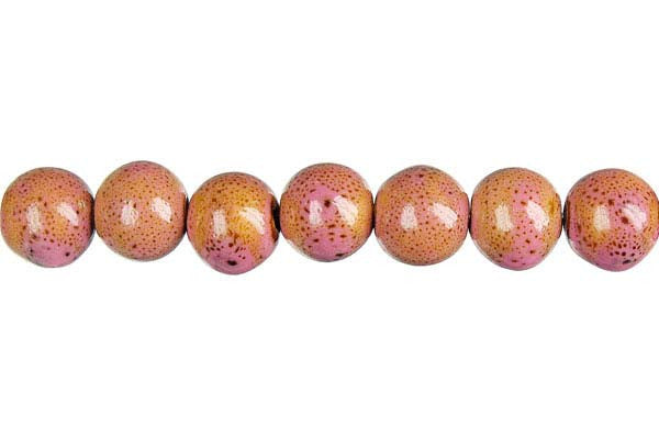 Porcelain Ceramic Beads - Round (Pink) - 10mm - 14-15-inch - unbranded beads for jewelry making