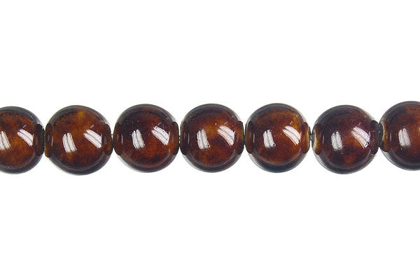 Porcelain Ceramic Beads - Round (Coffee) - 10mm - 14-15-inch - unbranded beads for jewelry making