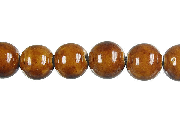 Porcelain Ceramic Beads - Round (Coffee) - 12mm - 14-15-inch - unbranded beads for jewelry making