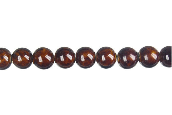 Porcelain Ceramic Beads - Round (Coffee) - 8mm - 14-15-inch - unbranded beads for jewelry making