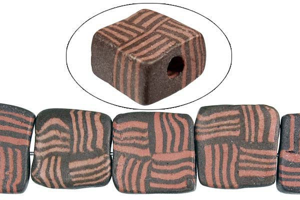 Poly Clay Beads - Puffy Square (6465B) - 13x13mm - 16-inch - unbranded beads for jewelry making