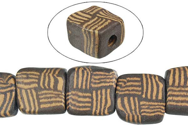 Poly Clay Beads - Puffy Square (6465C) - 13x13mm - 16-inch - unbranded beads for jewelry making
