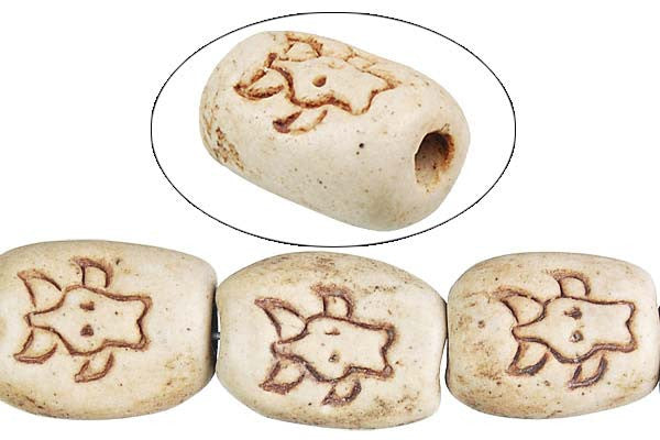 Poly Clay Beads - Puffy Rectangle (B6218) - 13x18mm - 16-inch - unbranded beads for jewelry making